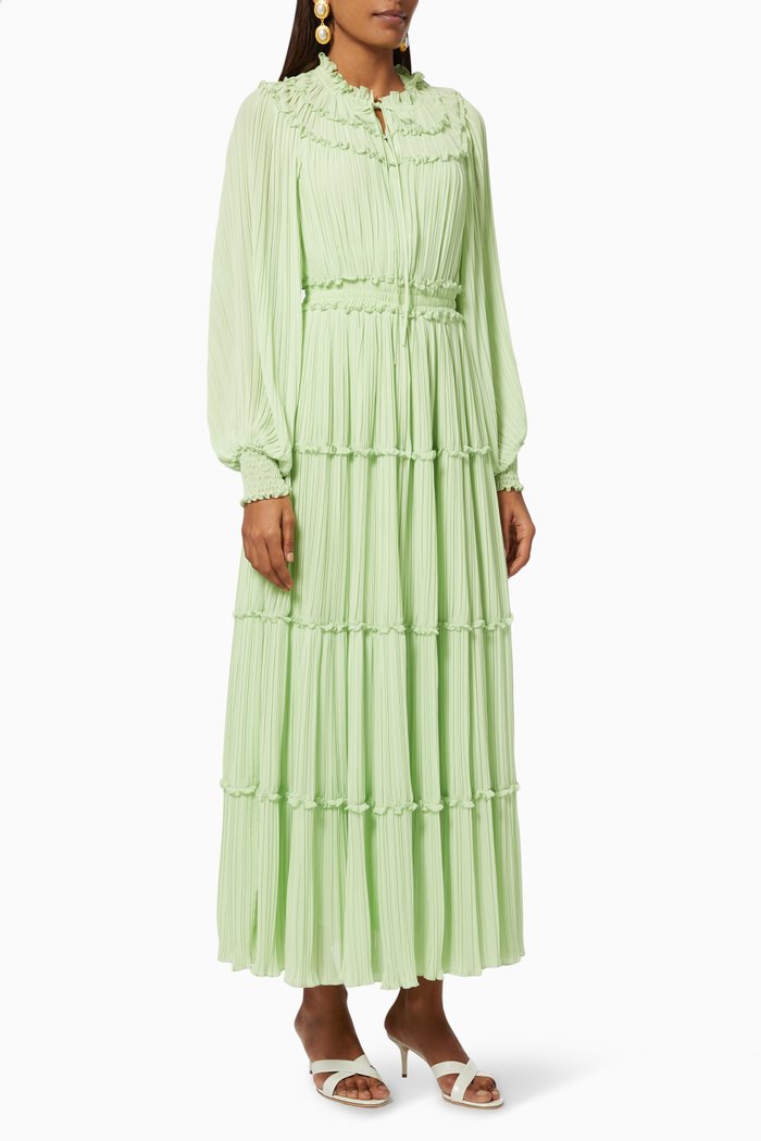 

Frill Tiered Dress, Green