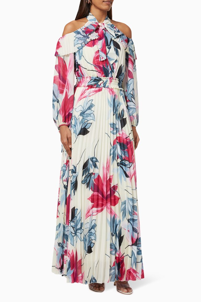 

Floral Pleated Dress, Multicolour