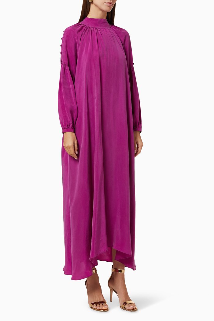 

Button Maxi Dress, Burgundy