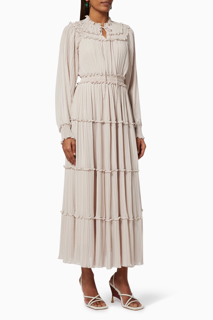 

Frill Tiered Dress, Neutral