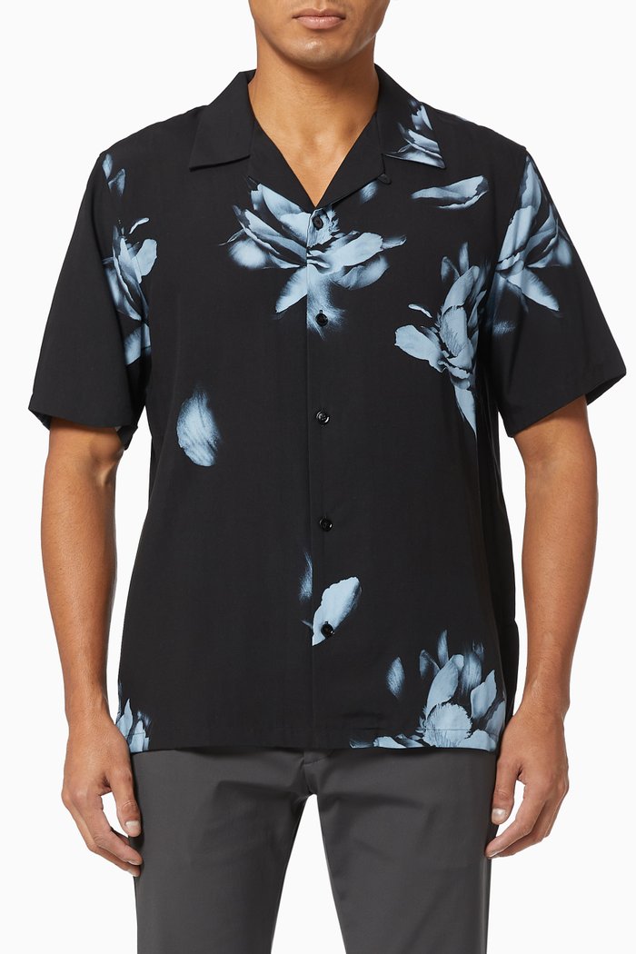 

Noll Shirt in Floral Lyocell, Black