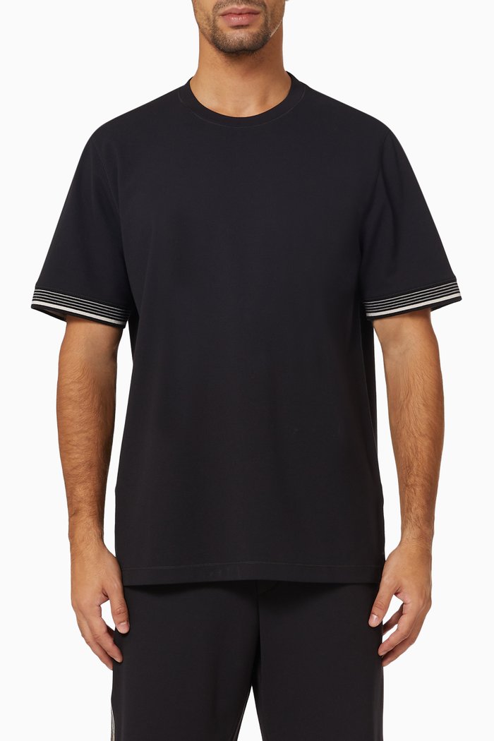 Ace Relay Tipped T-shirt in Jersey, Black