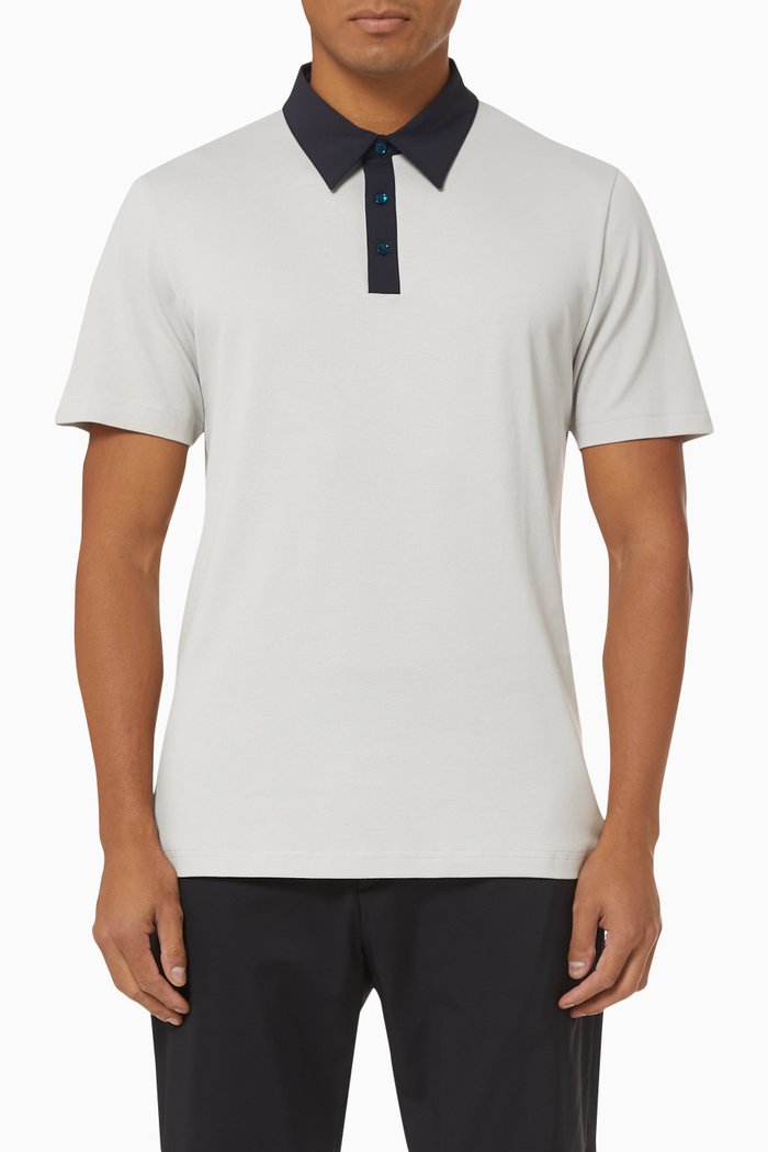 

Function Piqué Tech Polo T-shirt in Cotton, Blue