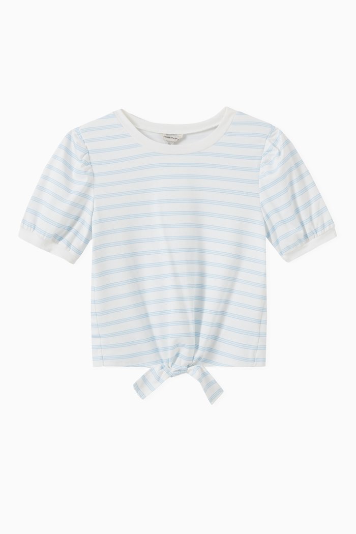 

Brynlee Stripe T-shirt in Cotton Jersey, Blue