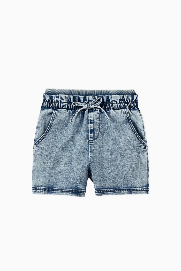 

Paperbag Shorts in Denim, Blue
