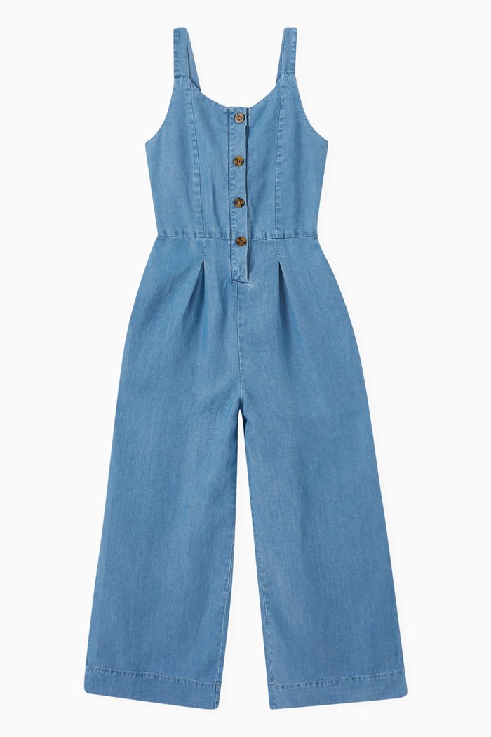 

Bow Back Jumpsuit in Lyocell, Blue