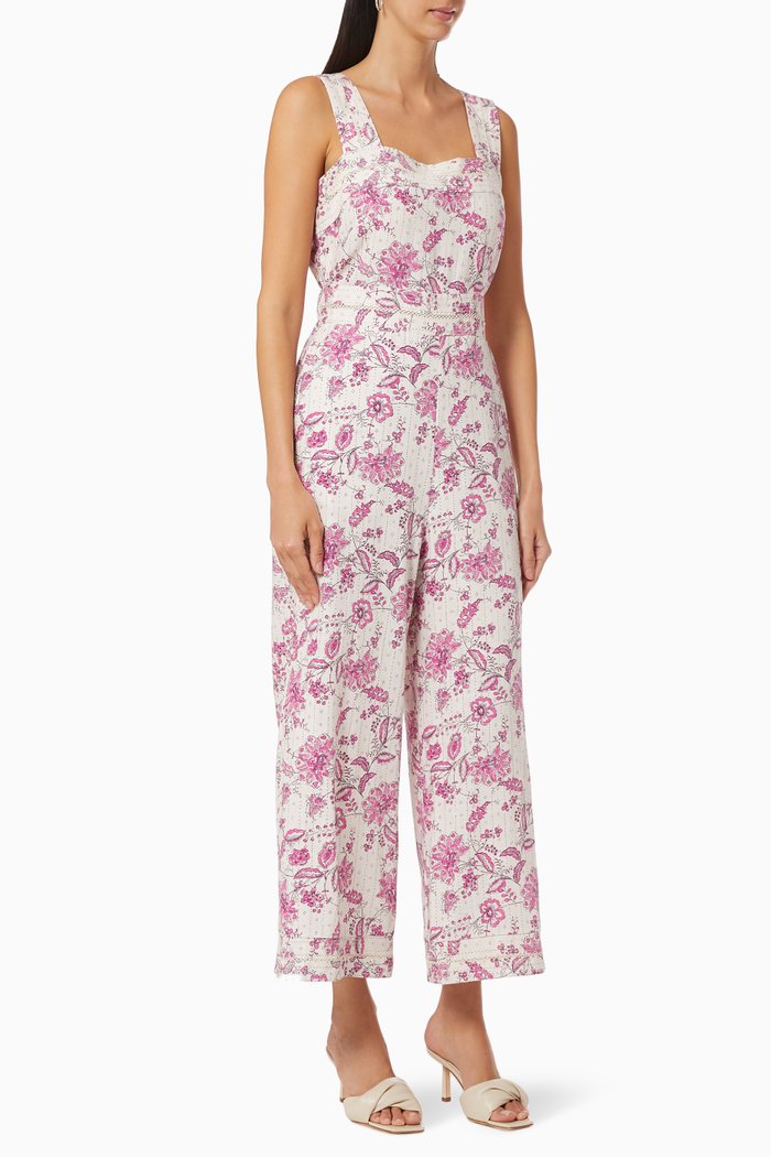 Frankie Linen-blend Jumpsuit, Multicolour