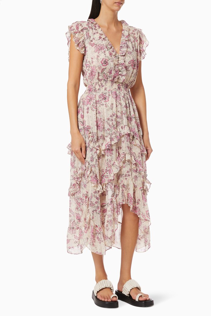 

Dakota Ruffled Chiffon Dress, Multicolour