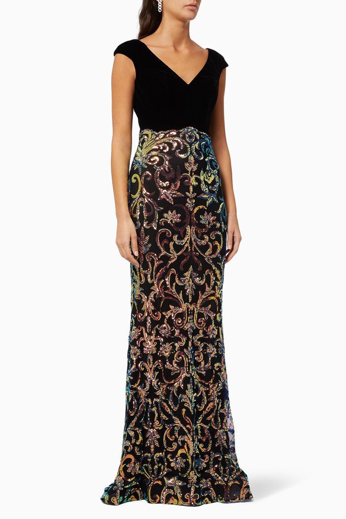

Gown with Sequin Embroidery, Multicolour