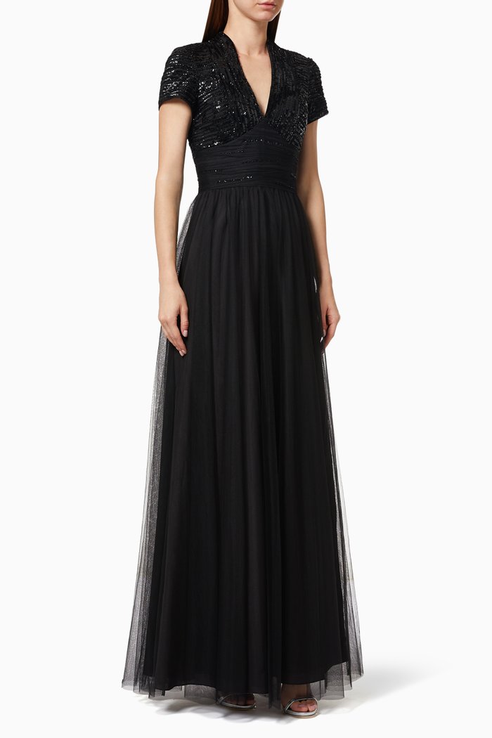 

Beaded Bodice Gown, Black