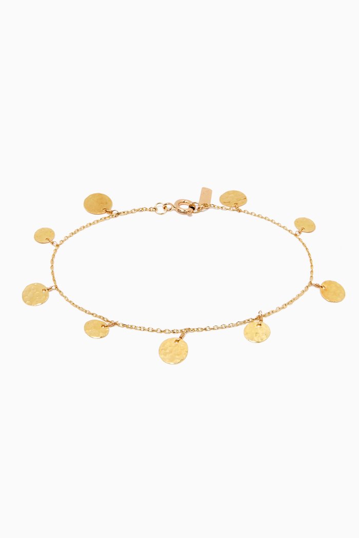 Classic Hammered Coin Bracelet in 18kt Gold