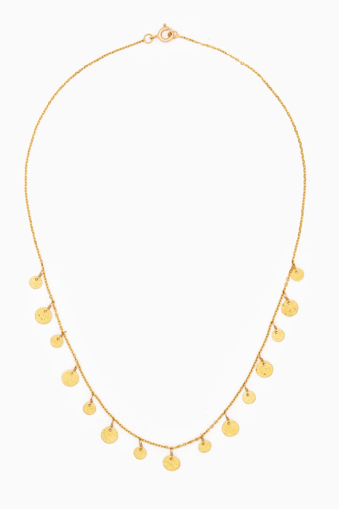 

Classic Hammered Coin Necklace in 18kt Gold