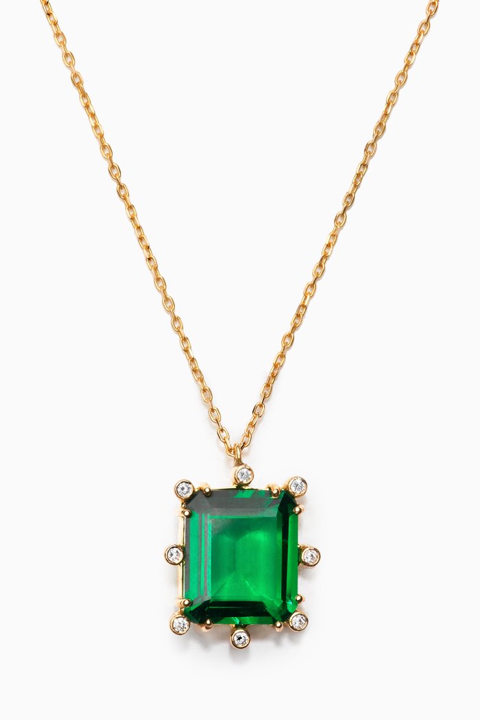 

Emerald Pendant Necklace with Diamonds in 18kt Gold