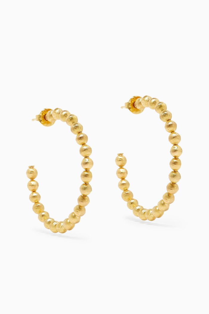 Classic Ball Hoop Earrings in 18kt Gold