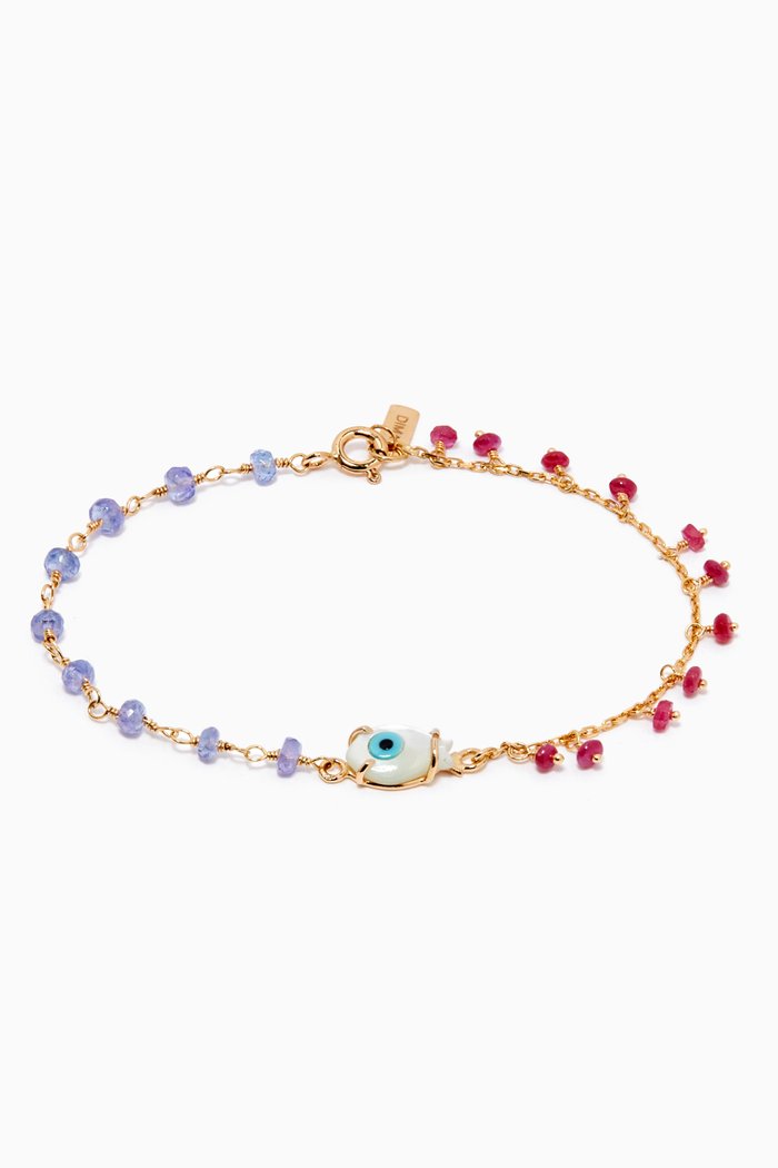 

Eye Mother of Pearl Charm Bracelet in 18kt Gold