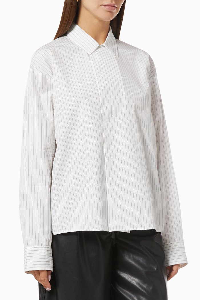 

Shirt in Pinstripe Cotton, White