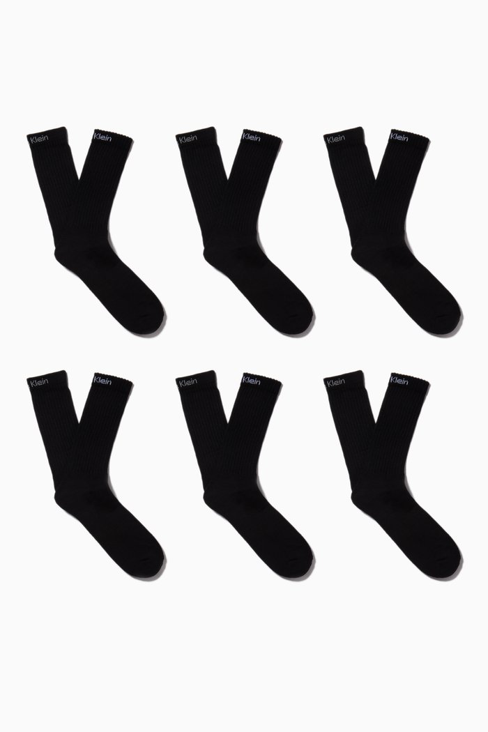 

Antonio Crew Socks in Cotton Blend, Set of 6, Black