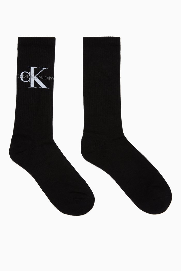 

Desmond Crew Socks in Cotton Blend, Black