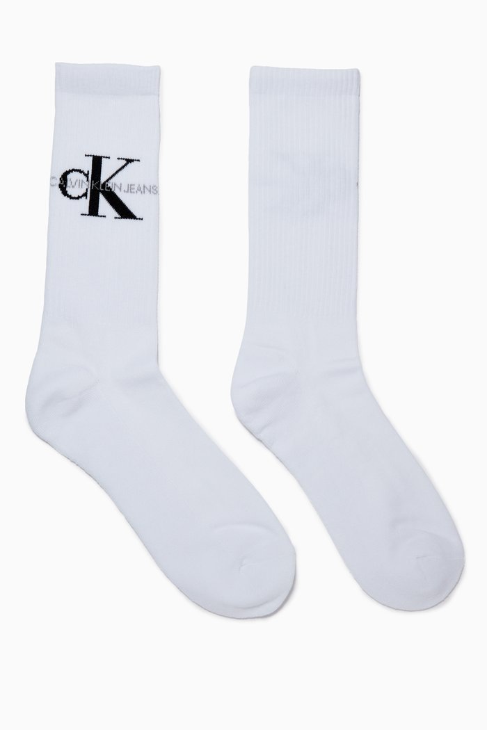 

Desmond Crew Socks in Cotton Blend, White