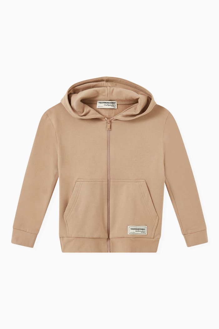

Organic Bamboo Cotton Oversized Zip Hoodie, Neutral