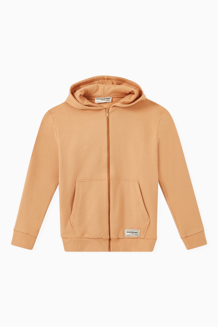 

Organic Bamboo Cotton Oversized Zip Hoodie, Brown