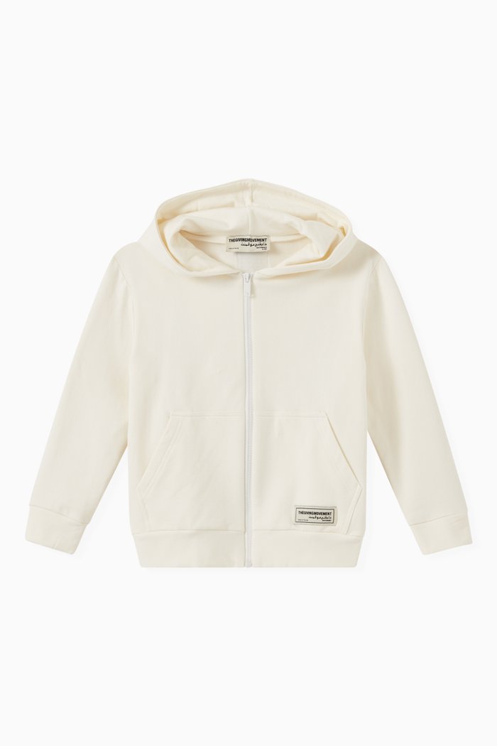 

Organic Bamboo Cotton Oversized Zip Hoodie, Neutral