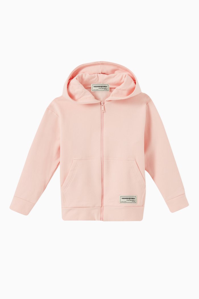 

Organic Bamboo Cotton Oversized Zip Hoodie, Pink