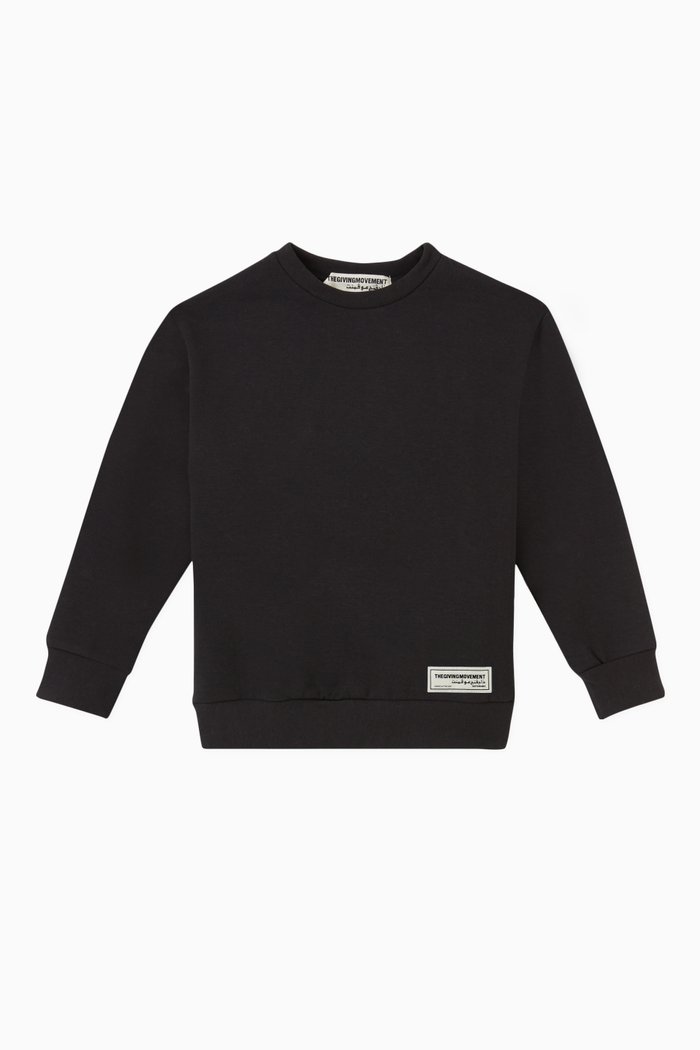 Organic Bamboo Cotton Oversized Sweatshirt, Black