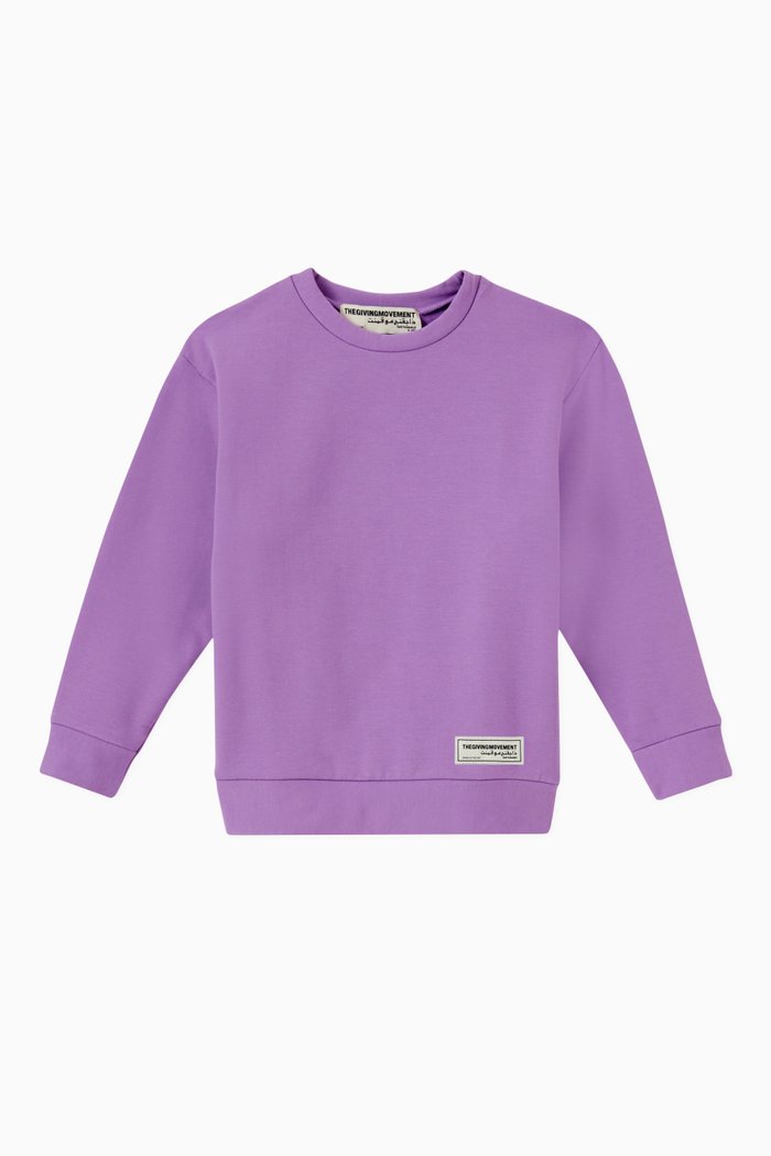 

Organic Bamboo Cotton Oversized Sweatshirt, Purple