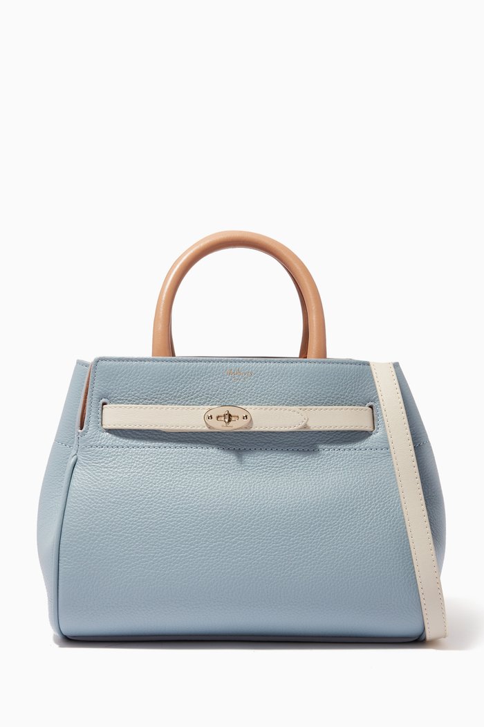 

Small Belted Bayswater Shoulder Bag in Small Classic Grain & Silky Calf Leather, Blue