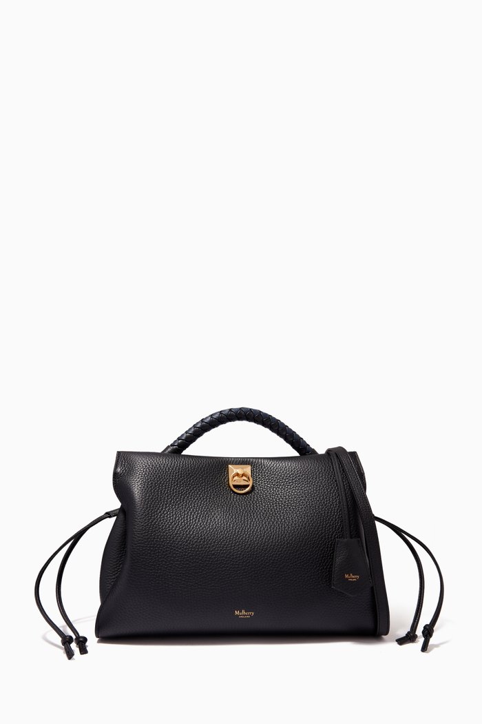 

Iris Tote Bag in Heavy Grain Leather, Black