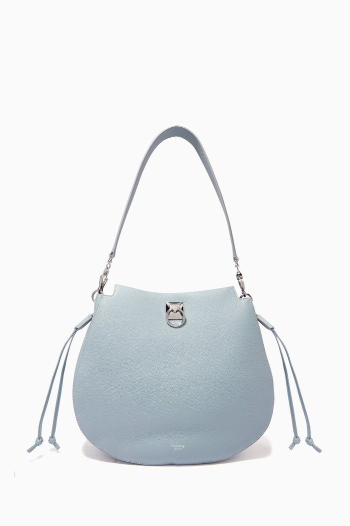 

Iris Hobo Shoulder Bag in Heavy Grain Leather, Blue