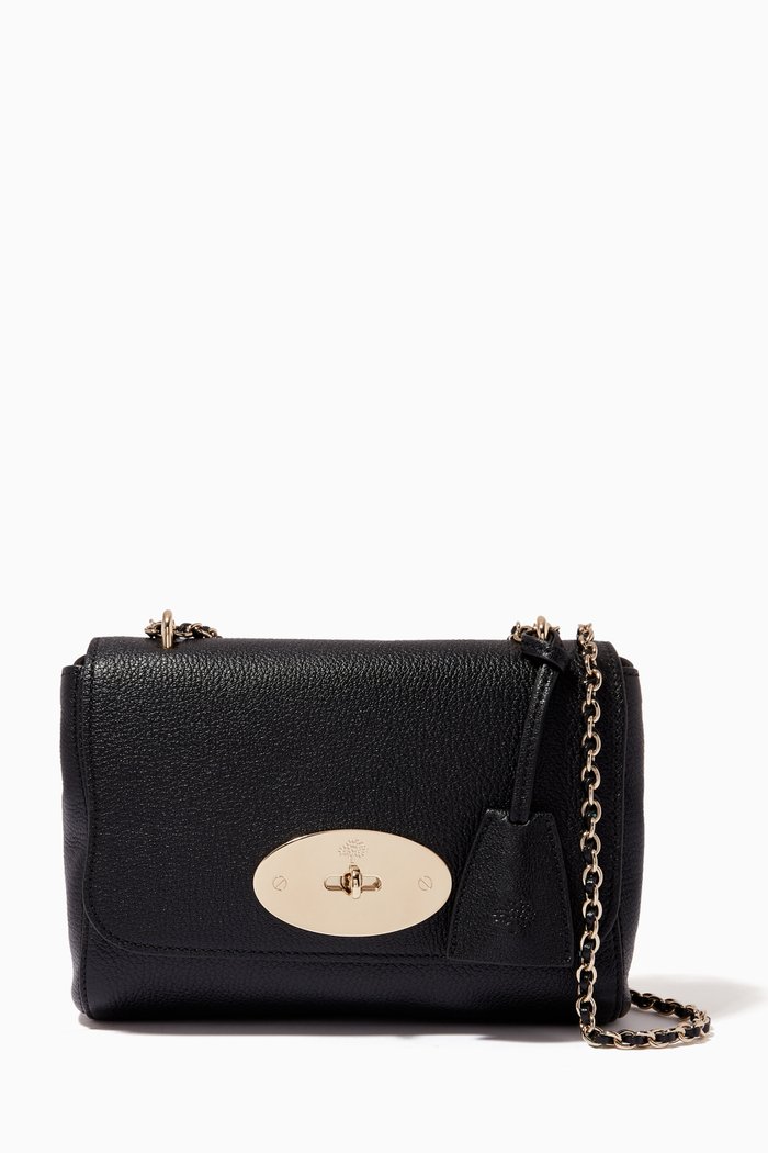 

Lily Shoulder Bag in Glossy Goat Leather, Black