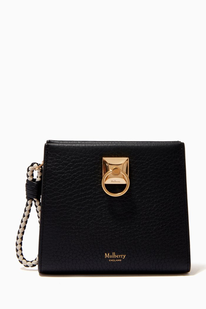 

Iris Zip Wallet in Heavy Grain Leather, Black