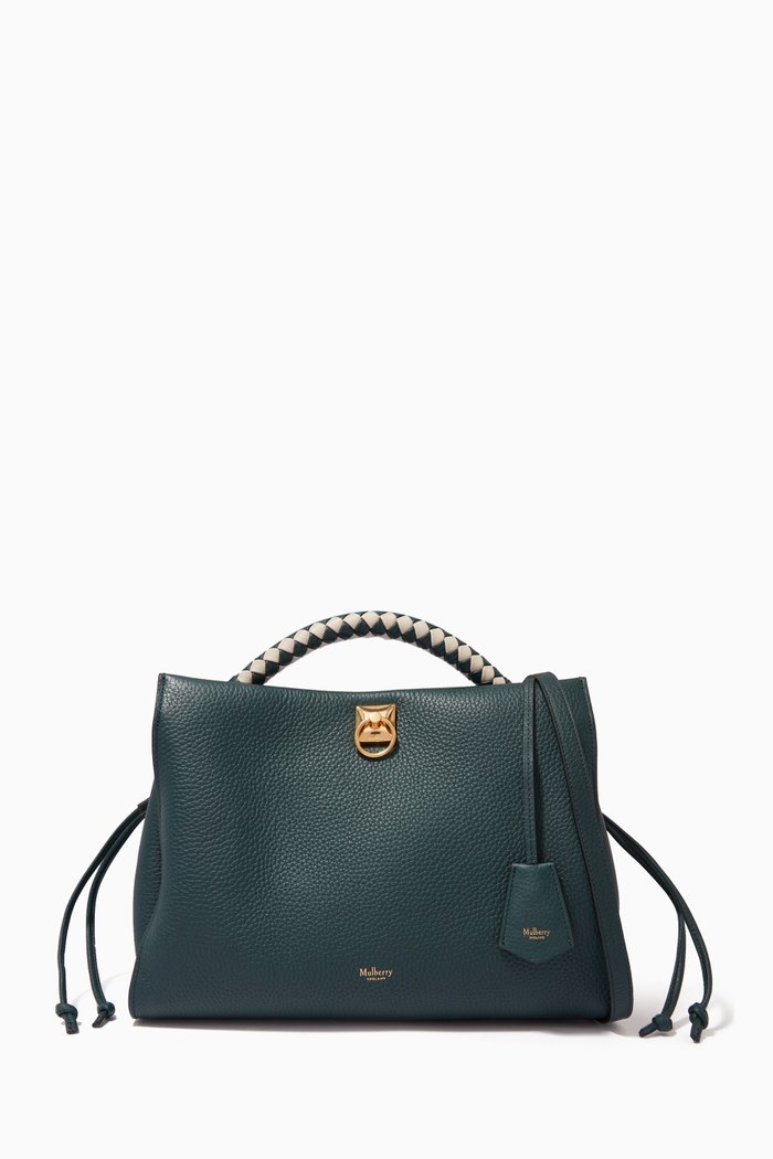 Iris Tote Bag in Heavy Grain Leather, Green