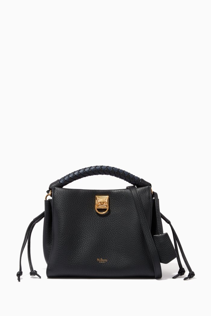 

Small Iris Shoulder Bag in Heavy Grain Leather, Black