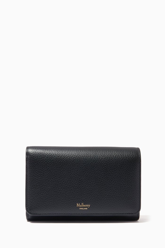 

Medium Continental French Purse in Small Classic Grain Leather, Black