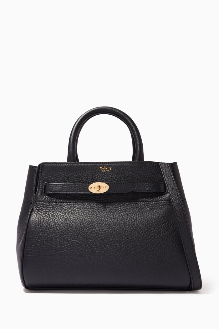 

Small Belted Bayswater Shoulder Bag in Heavy Grain Leather, Black