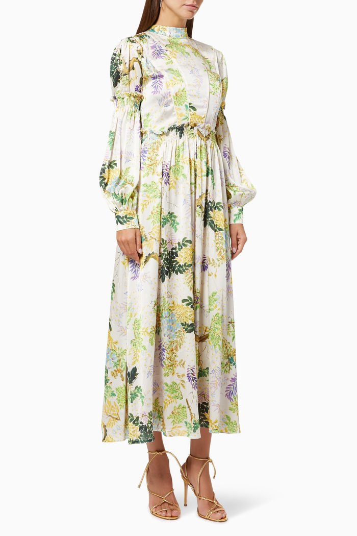 

Frill Shirred Dress, Multicolour