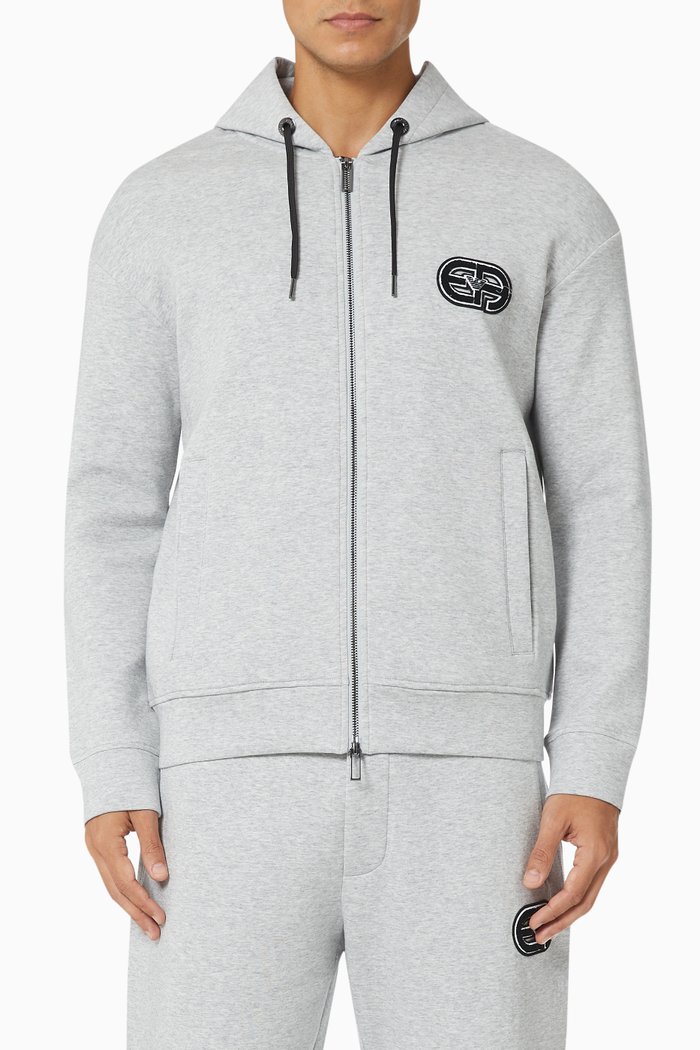 

R-EAcreate Hooded Sweatshirt in Double Jersey, Grey