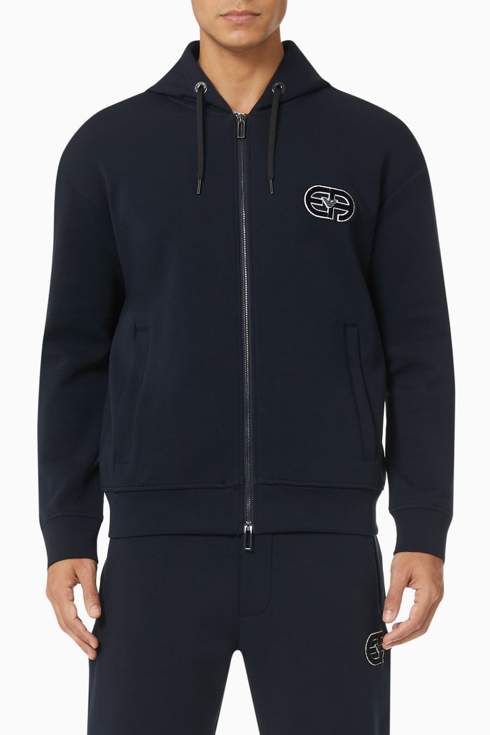 

R-EAcreate Hooded Sweatshirt in Double Jersey, Blue
