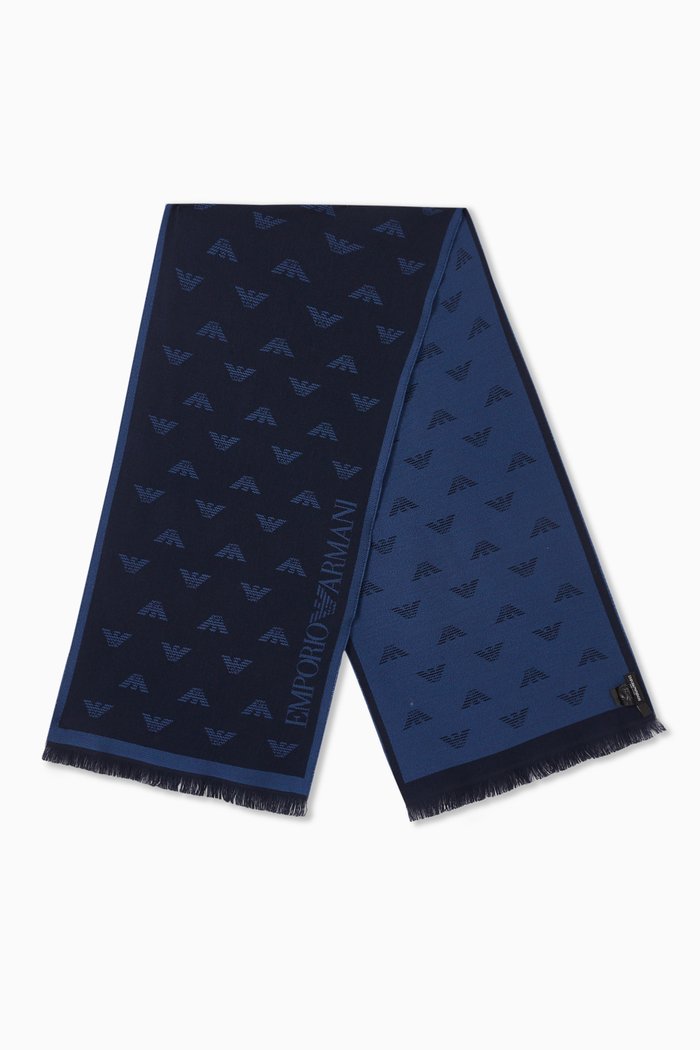 

EA Macro Logo Scarf in Wool, Blue