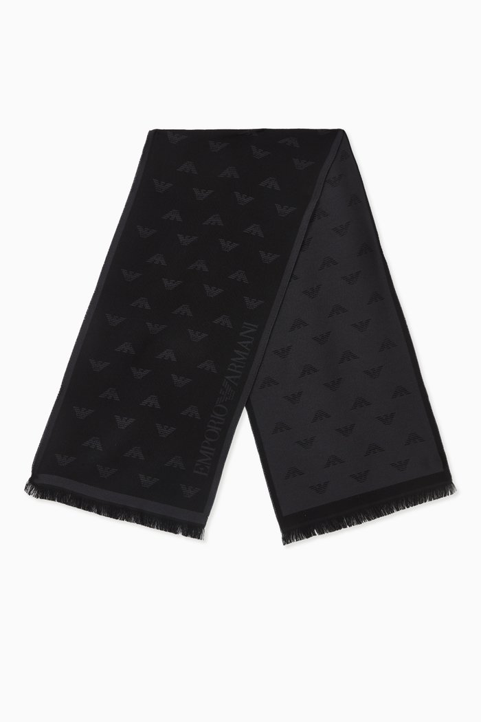 

EA Macro Logo Scarf in Wool, Grey