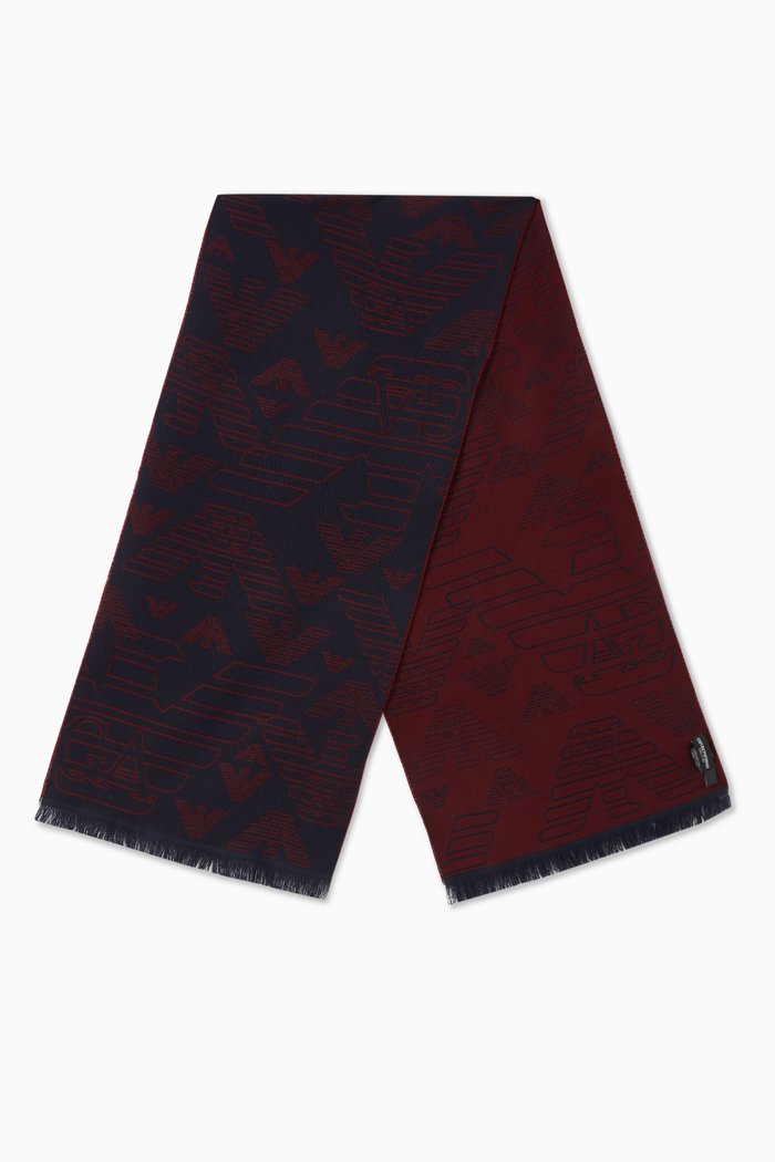 EA Macro Logo Scarf in Wool, Red