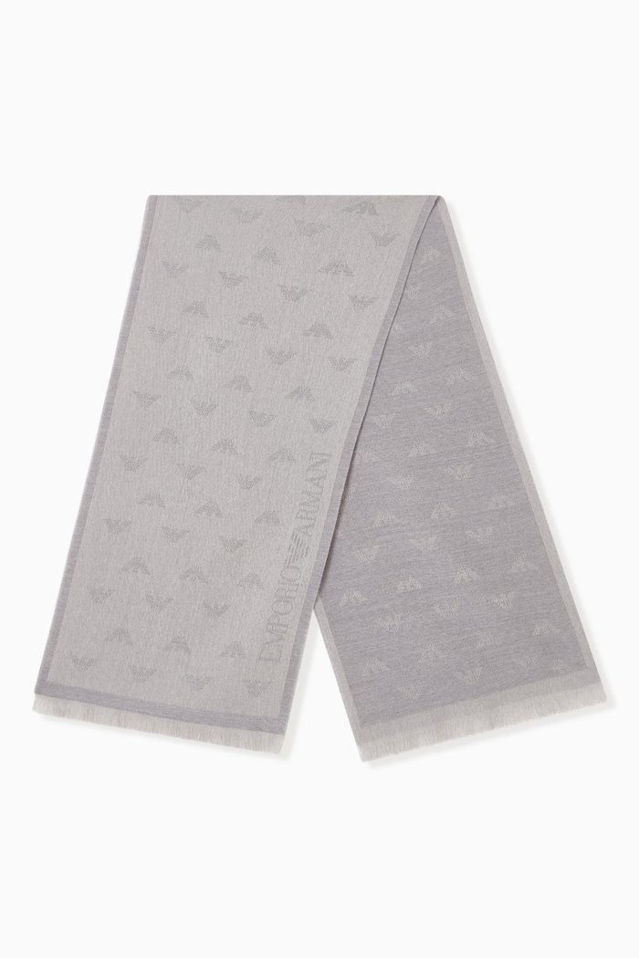 

EA Macro Logo Scarf in Wool, Grey