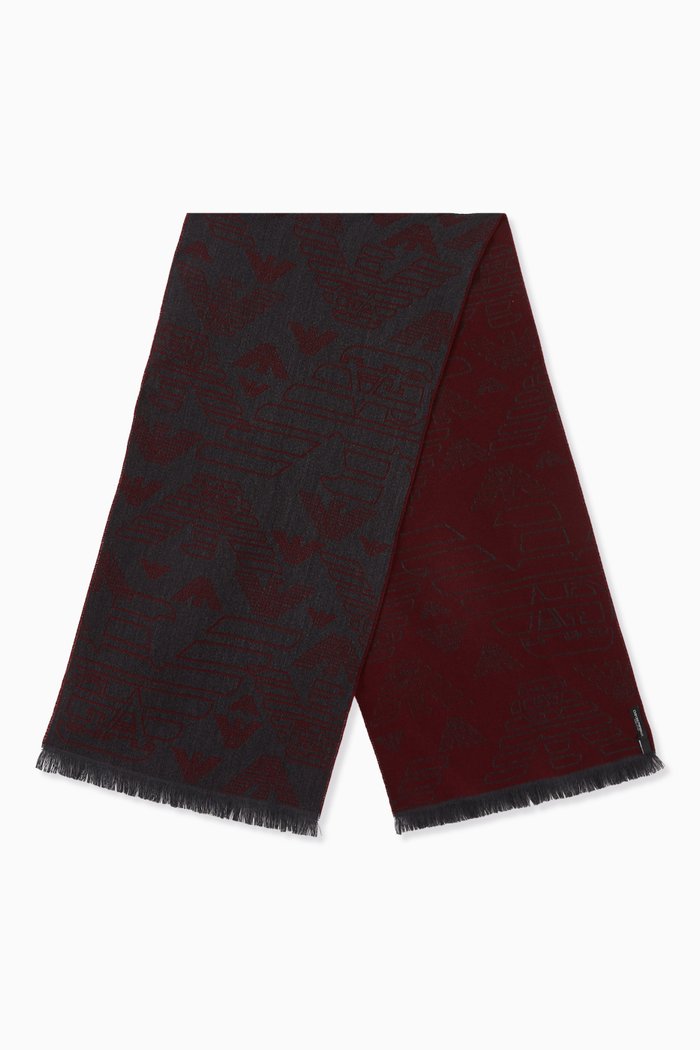 

EA Macro Logo Scarf in Wool, Red