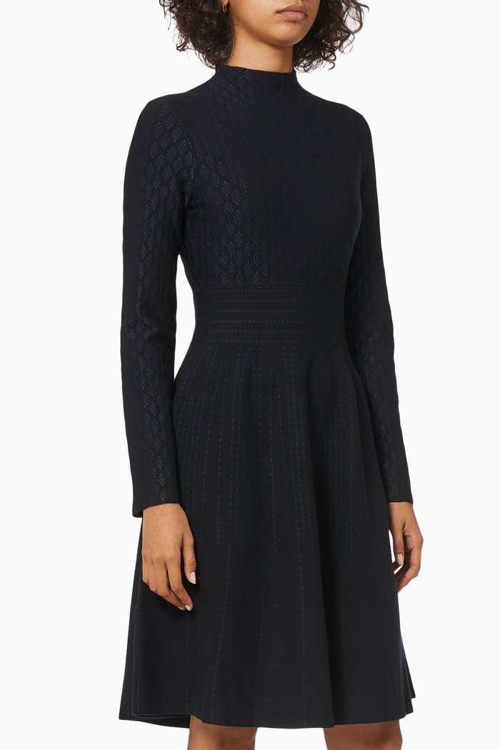 

A-line Dress in Viscose-blend Knit, Black