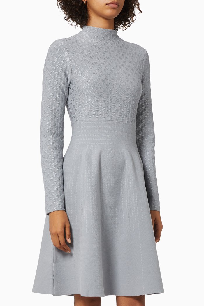 

A-line Dress in Viscose-blend Knit, Grey