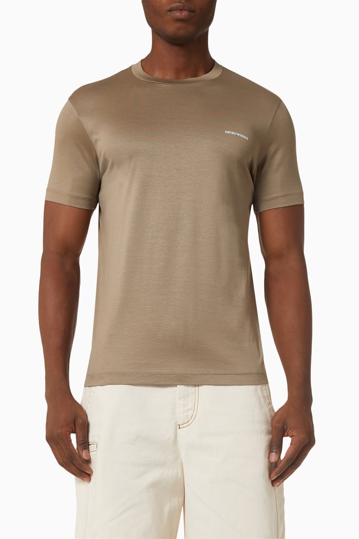 

Essential Capsule EA Micro Logo T-shirt in Jersey, Neutral