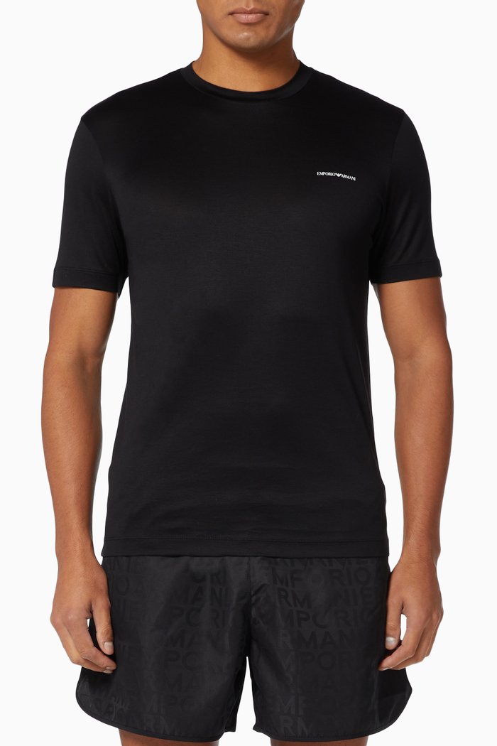 Essential Capsule EA Micro Logo T-shirt in Jersey, Black